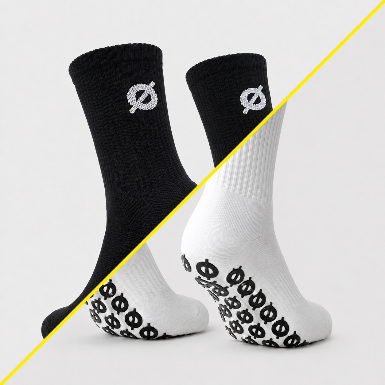 cørt grip socks 2-pack — mixed, one black one white