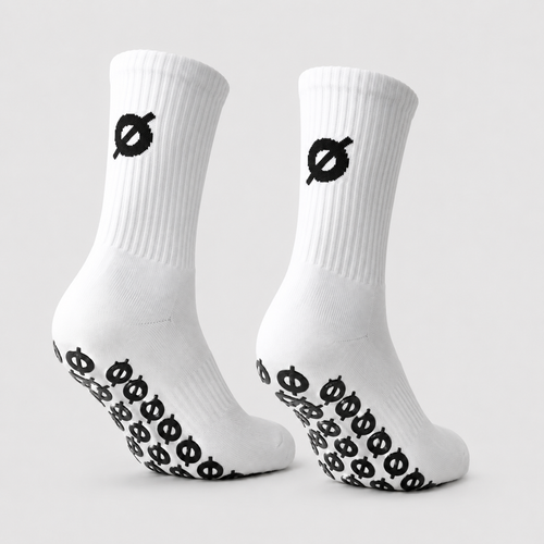 cørt grip socks — white, pair with grip soles